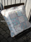 Patchwork Hellblau Wei� Kissen