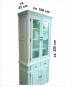 Landhaus Schrank mit Aufsatz Vitrine Pinie wei� Art 557