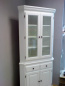 Aufsatz-Eckschrank Vitrine Landhaus Pinie weiss Art 558