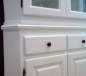 Aufsatz-Eckschrank Vitrine Landhaus Pinie weiss Art 558
