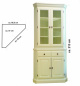 Aufsatz-Eckschrank Vitrine Landhaus Pinie weiss Art 558