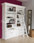 Bibliothek Schrank mit Leiter 2er Modul Pinie Wei� Art 7