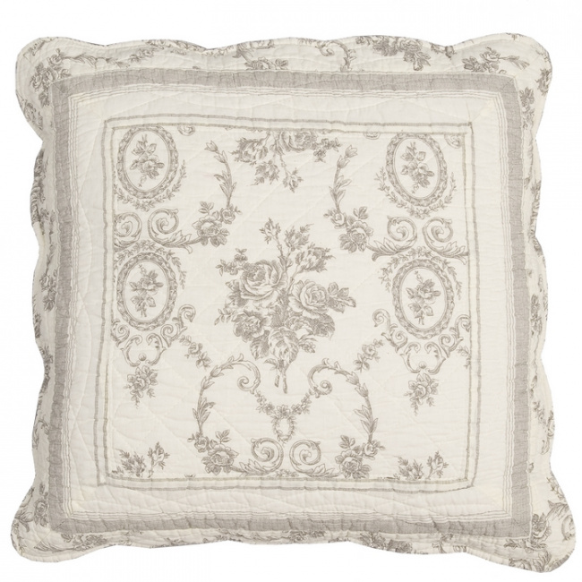 Landhaus Kissenh�lle EGGSHELL grau/creme