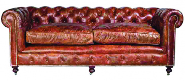 Vintage Leder Sofa 2 Sitzer KENSINGTON