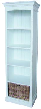 B�cherregal LOUISE mit Rattankorb