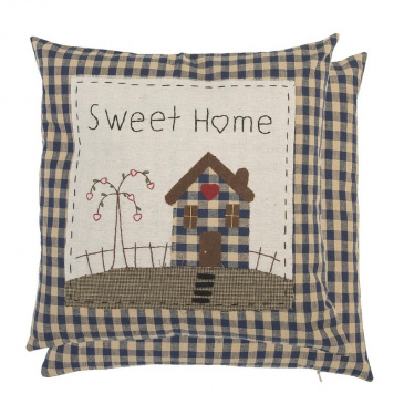 Kissen Sweet Home kariert