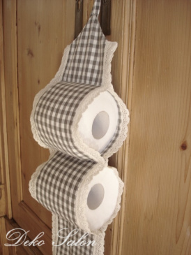 Toilettenrollen Halter GREY CHECK grau/weiss
