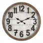 Preview: Runde rustikale Wanduhr aus grauem MDF