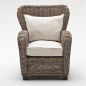 Preview: Rattan Stuhl mit Kissen Preview: Rattan Stuhl mit Kissen