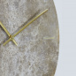 Preview: Braune marmorierte Wanduhr mit goldenen Zeigern