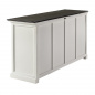 Preview: Weißes Sideboard im Landhausstil mit schwarzer Deckplatte Preview: Weißes Sideboard im Landhausstil mit schwarzer Deckplatte