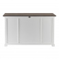 Preview: Sideboard im Landhausstil weiß mit dunkelbrauner Deckplatte Preview: Sideboard im Landhausstil weiß mit dunkelbrauner Deckplatte