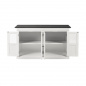 Preview: Weißes Sideboard im Landhaus-Stil mit vier Türen Preview: Weißes Sideboard im Landhaus-Stil mit vier Türen