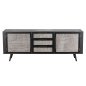 Preview: Industrial Sideboard schwarz mit Rattan 200cm Preview: Industrial Sideboard schwarz mit Rattan 200cm