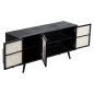 Preview: Fernsehschrank Industrial schwarz Eisen / Holz / Rattan Preview: Fernsehschrank Industrial schwarz Eisen / Holz / Rattan