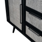 Preview: Schwarze Kommode Eisen / Holz / Rattan im Industrial Look Preview: Schwarze Kommode Eisen / Holz / Rattan im Industrial Look