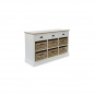 Preview: Weißes Sideboard mit Holzkörben Preview: Weißes Sideboard mit Holzkörben