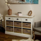 Preview: Weißes Landhaus Sideboard PRUDENCE mit Körben Preview: Weißes Landhaus Sideboard PRUDENCE mit Körben