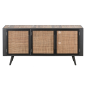 Preview: Phonomöbel / TV-Bank industrial mit Rattan-Gittern Preview: Phonomöbel / TV-Bank industrial mit Rattan-Gittern