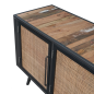 Preview: Phonomöbel / TV-Bank industrial mit Rattan-Gittern Preview: Phonomöbel / TV-Bank industrial mit Rattan-Gittern