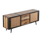 Preview: Industrial Sideboard aus Holz, Eisen und Rattan Preview: Industrial Sideboard aus Holz, Eisen und Rattan