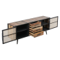 Preview: Industrial Sideboard aus Holz, Eisen und Rattan Preview: Industrial Sideboard aus Holz, Eisen und Rattan