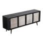 Preview: TV-Lowboard im Industrial Stil mit Rattan-Gitter Preview: TV-Lowboard im Industrial Stil mit Rattan-Gitter