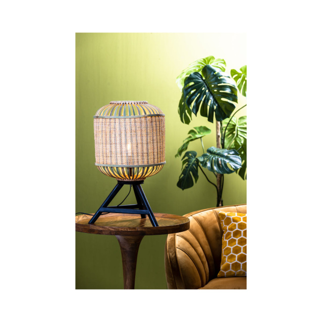 Tischleuchte / Nachttischleuchte ALIFIA Bambus Boho Stil (B-Ware)