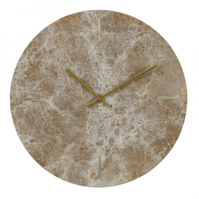 Braune Wanduhr im antiken Marmor-Look