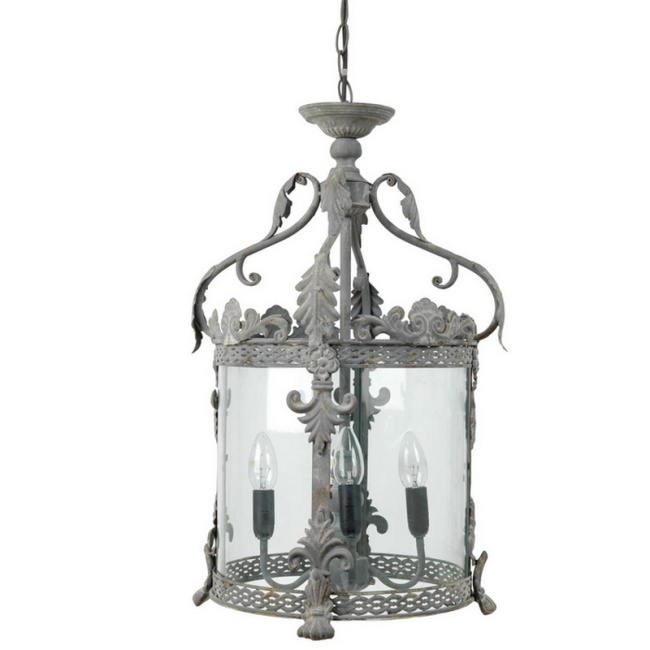Imposanter Kronleuchter Shabby Grey, Ø32*32cm (40538Z) (B-Ware)