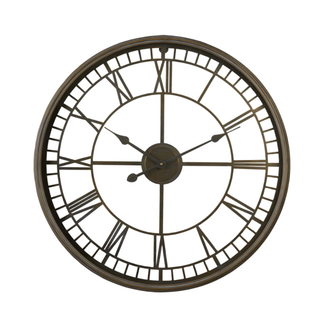 Industrial Wanduhr Gold