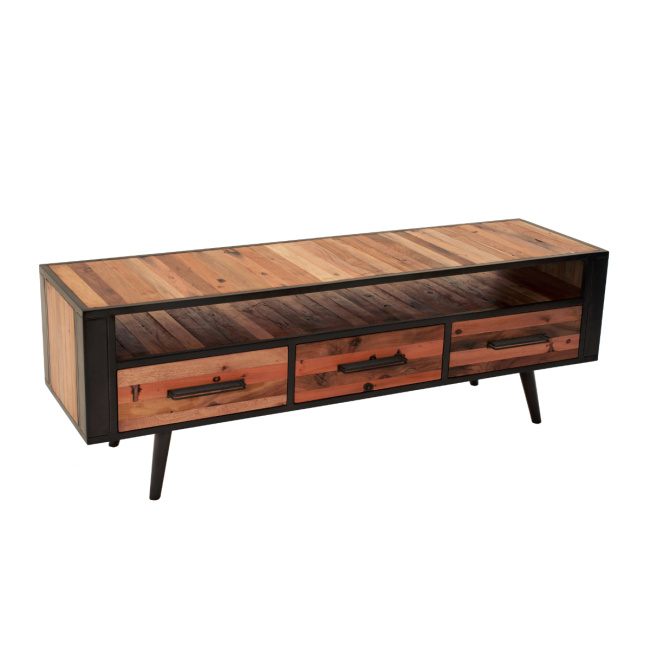 Fernsehschrank im Industrial Stil Holz / Eisen