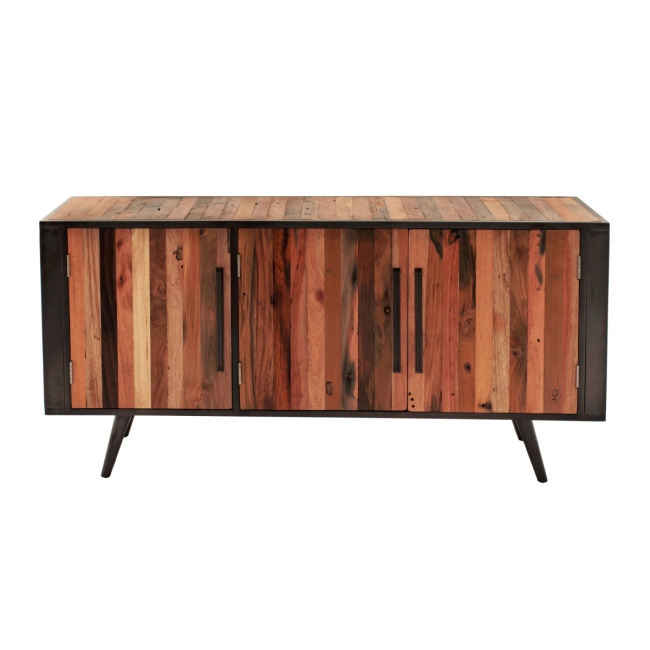 Industrial Fernsehschrank 160cm schwarz / natur