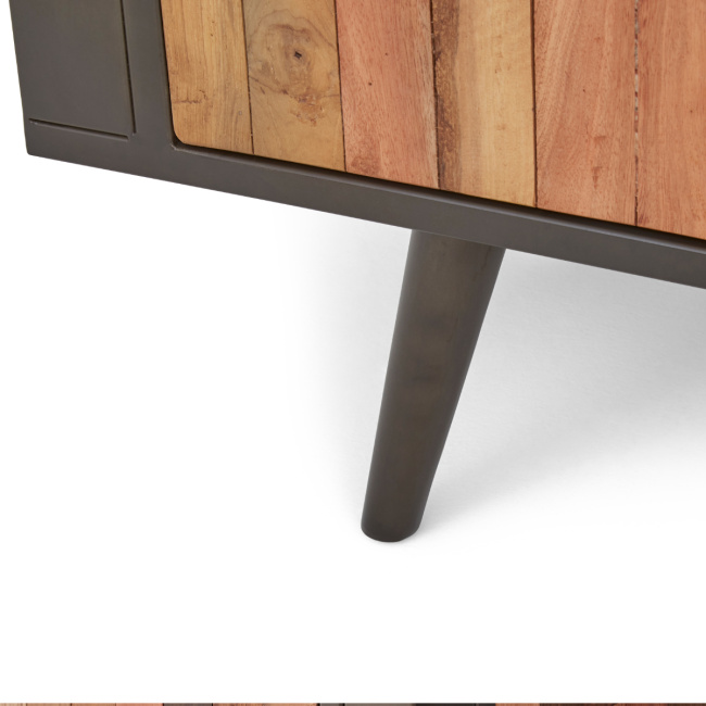 Industrial Fernsehschrank 160cm schwarz / natur