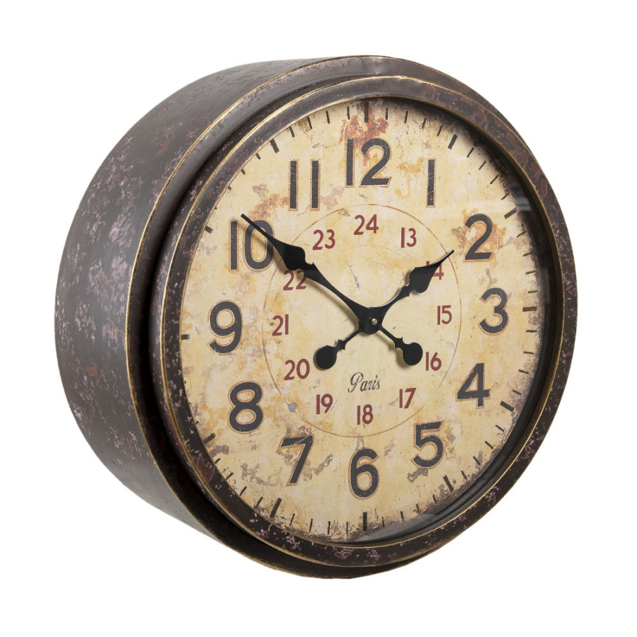 Vintage Wanduhr mit Shabby Spuren 50cm (B-Ware)