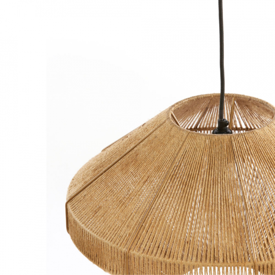 Pendelleuchte aus Jute im Boho Stil