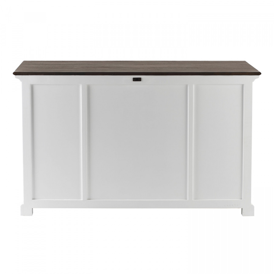 Sideboard im Landhausstil weiß mit dunkelbrauner Deckplatte Sideboard im Landhausstil weiß mit dunkelbrauner Deckplatte