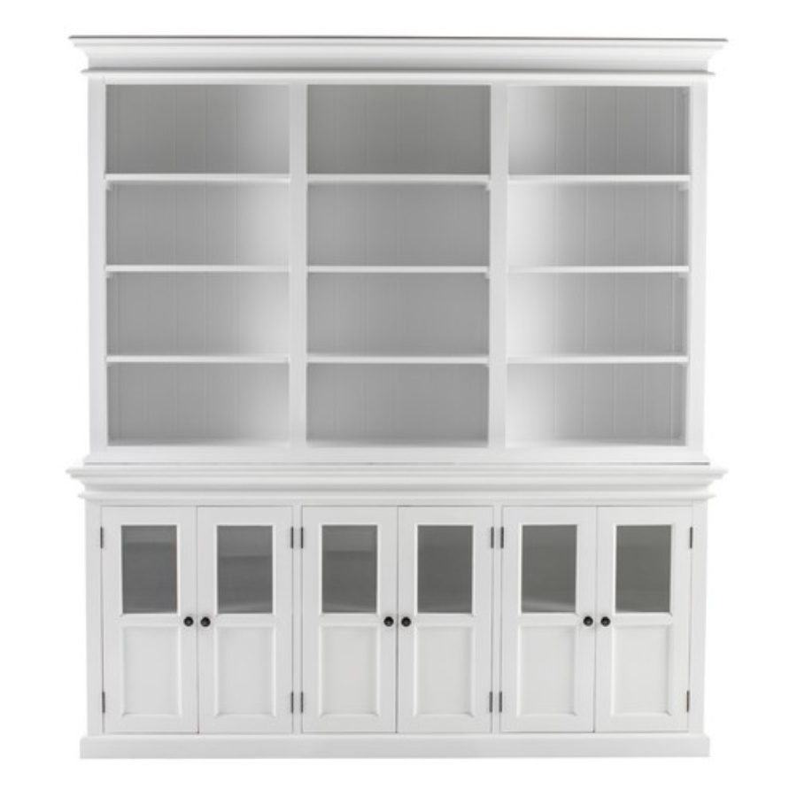 Buffetschrank im Landhaus-Look mit 6 Glastüren und 12 Regalfächern Buffetschrank im Landhaus-Look mit 6 Glastüren und 12 Regalfächern