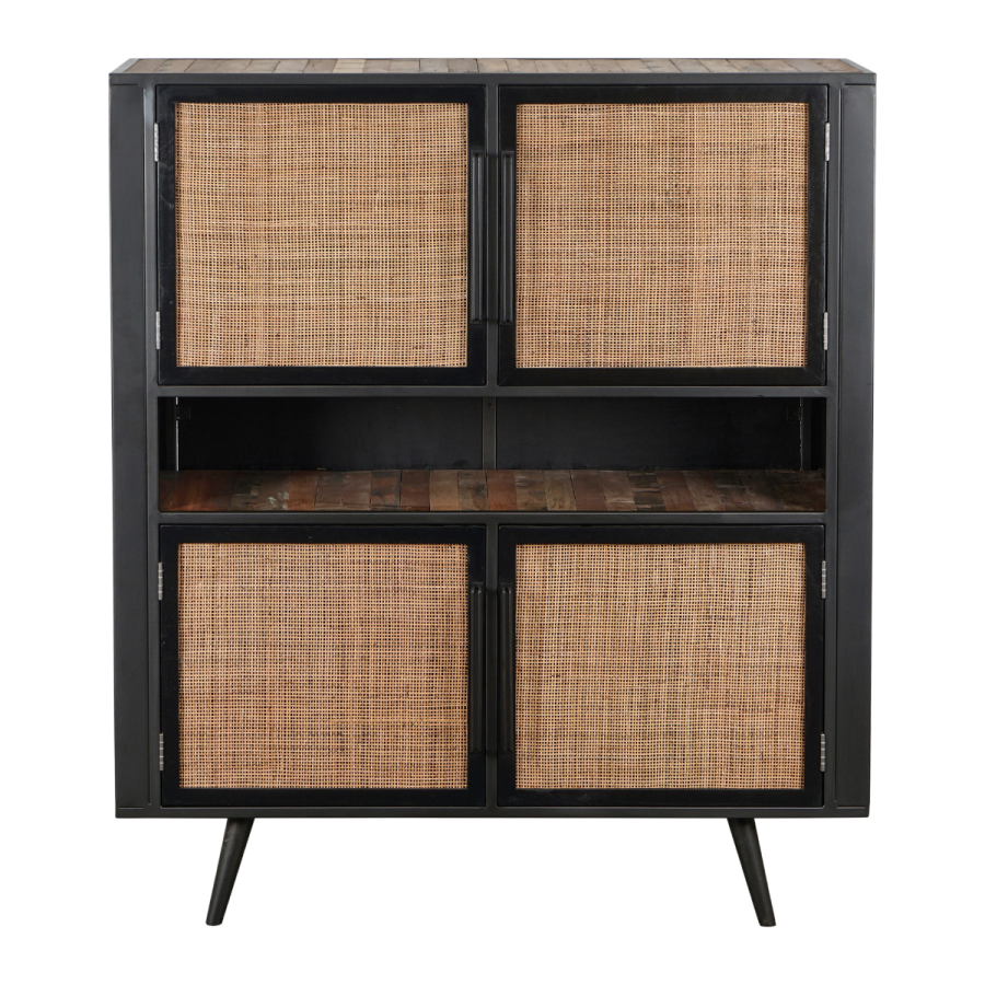 Industrial Buffet / Anrichte mit Rattan schwarz Industrial Buffet / Anrichte mit Rattan schwarz