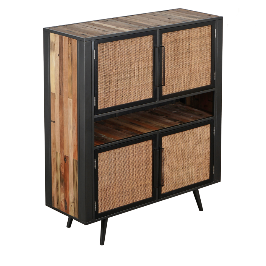 Industrial Buffet / Anrichte mit Rattan schwarz Industrial Buffet / Anrichte mit Rattan schwarz
