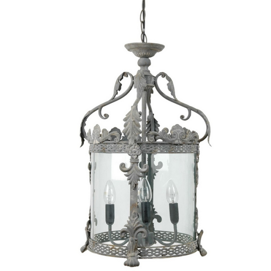 Imposanter Kronleuchter Shabby Grey, Ø32*32cm (40538Z) (B-Ware)