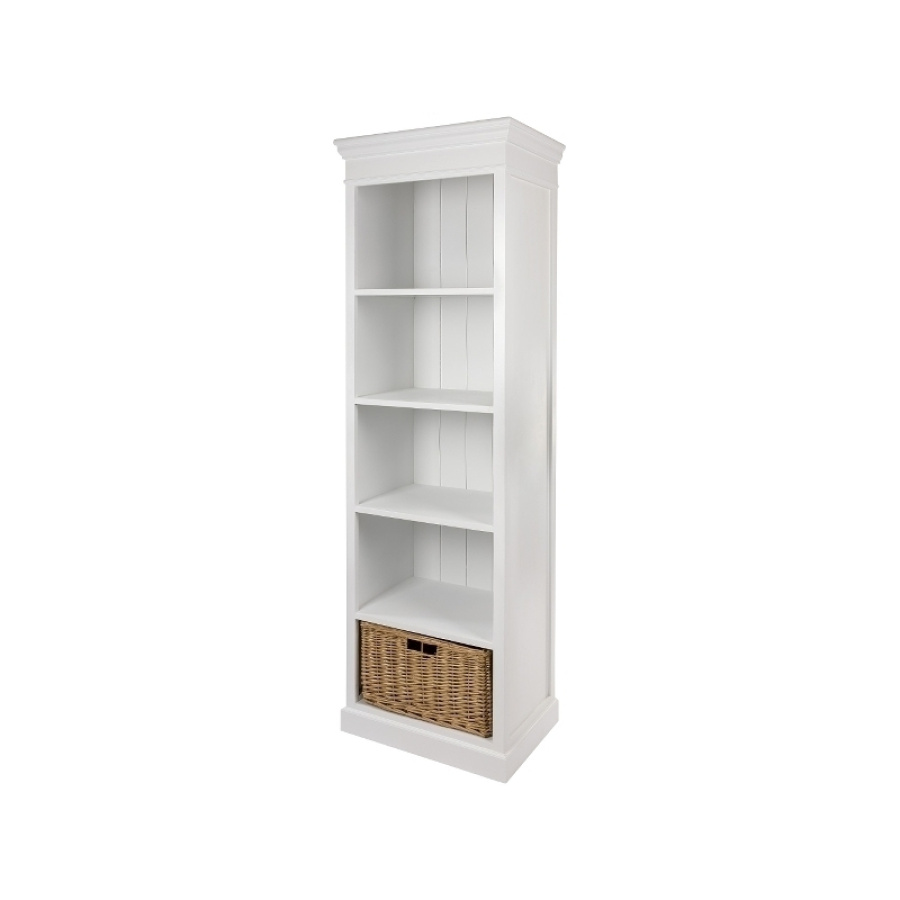 Landhaus Bücherregal mit Korb Landhaus Bücherregal mit Korb