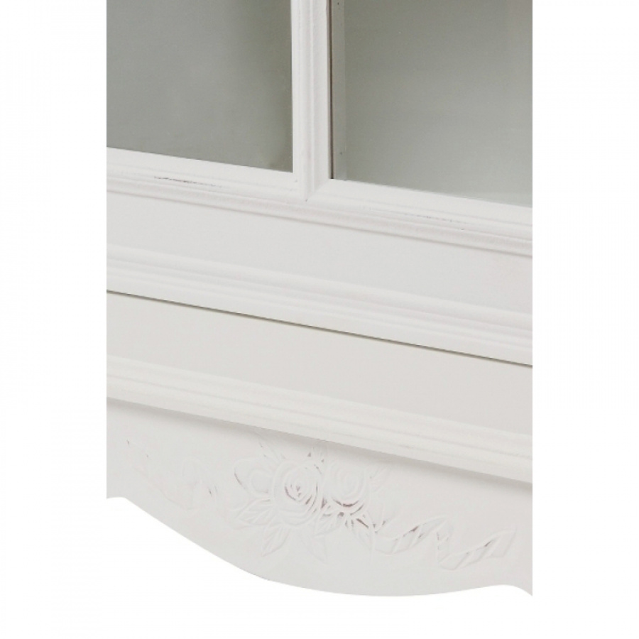 Kleine, weiße Vitrine "Coline" im Landhausstil