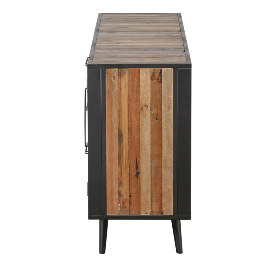 NovaSolo Industrial Sideboard mit Rattan Natur/Schwarz NovaSolo Industrial Sideboard mit Rattan Natur/Schwarz