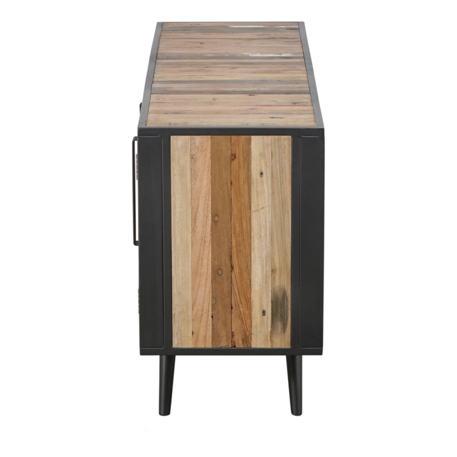 Phonomöbel / TV-Bank industrial mit Rattan-Gittern Phonomöbel / TV-Bank industrial mit Rattan-Gittern