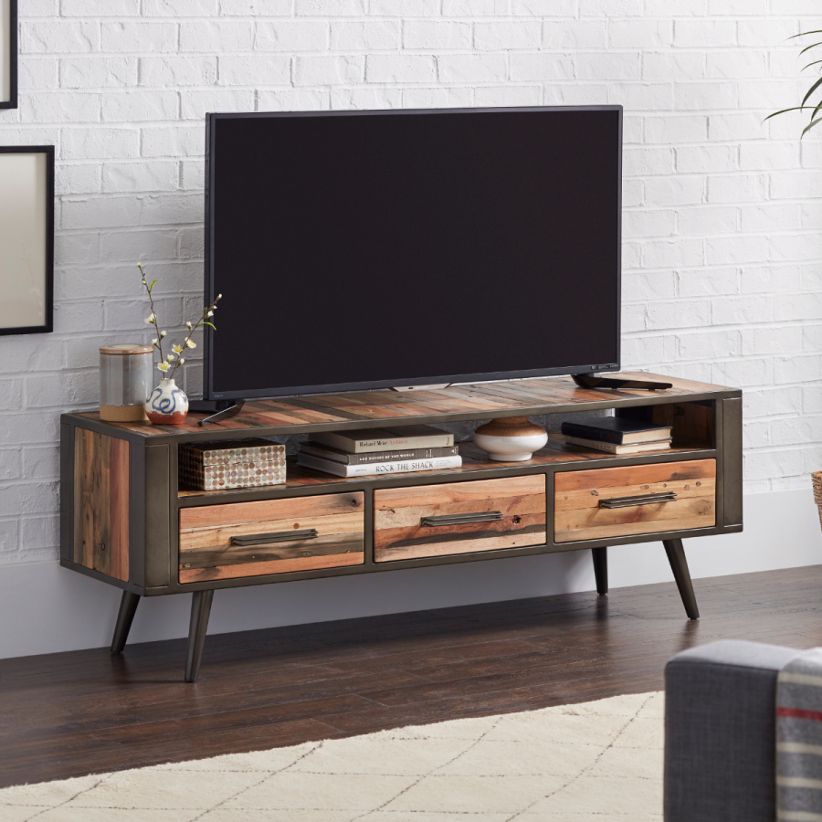 Fernsehschrank im Industrial Stil Holz / Eisen Fernsehschrank im Industrial Stil Holz / Eisen