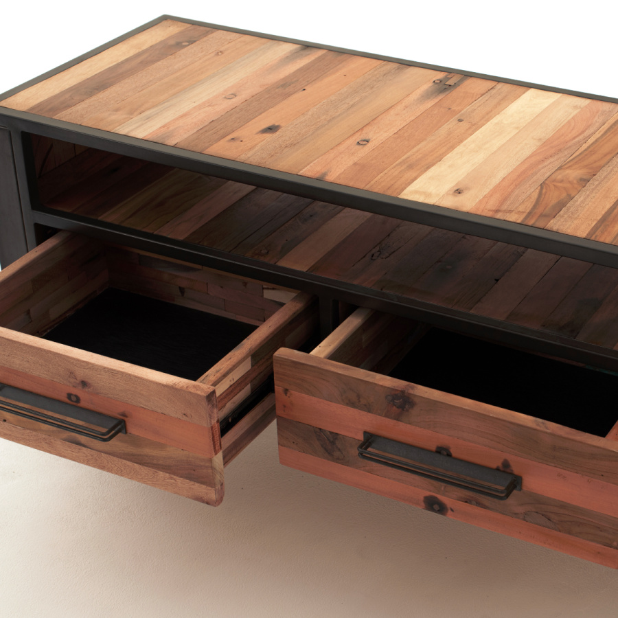 Fernsehschrank im Industrial Stil Holz / Eisen Fernsehschrank im Industrial Stil Holz / Eisen