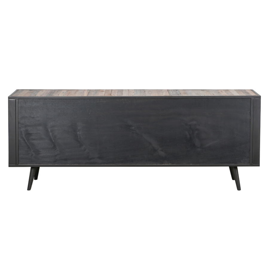 Industrial Sideboard aus Holz, Eisen und Rattan Industrial Sideboard aus Holz, Eisen und Rattan