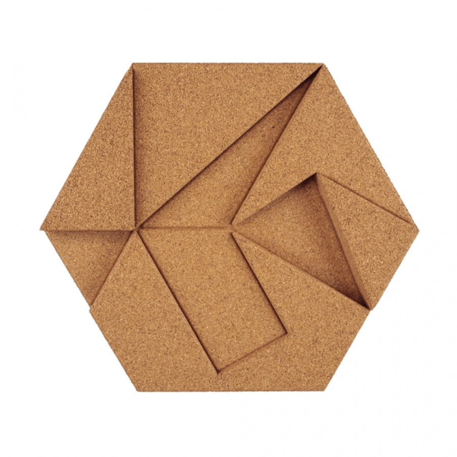 10er Moos-, Kork- & Pflanzen-Hexagon Set