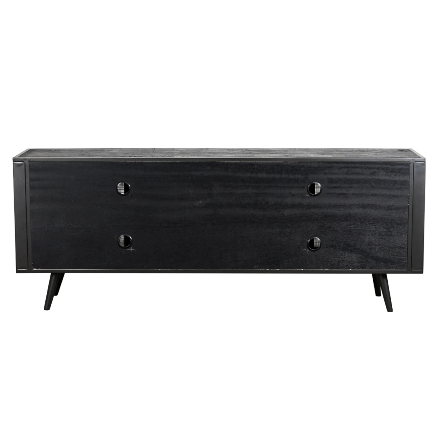 TV-Lowboard im Industrial Stil mit Rattan-Gitter TV-Lowboard im Industrial Stil mit Rattan-Gitter